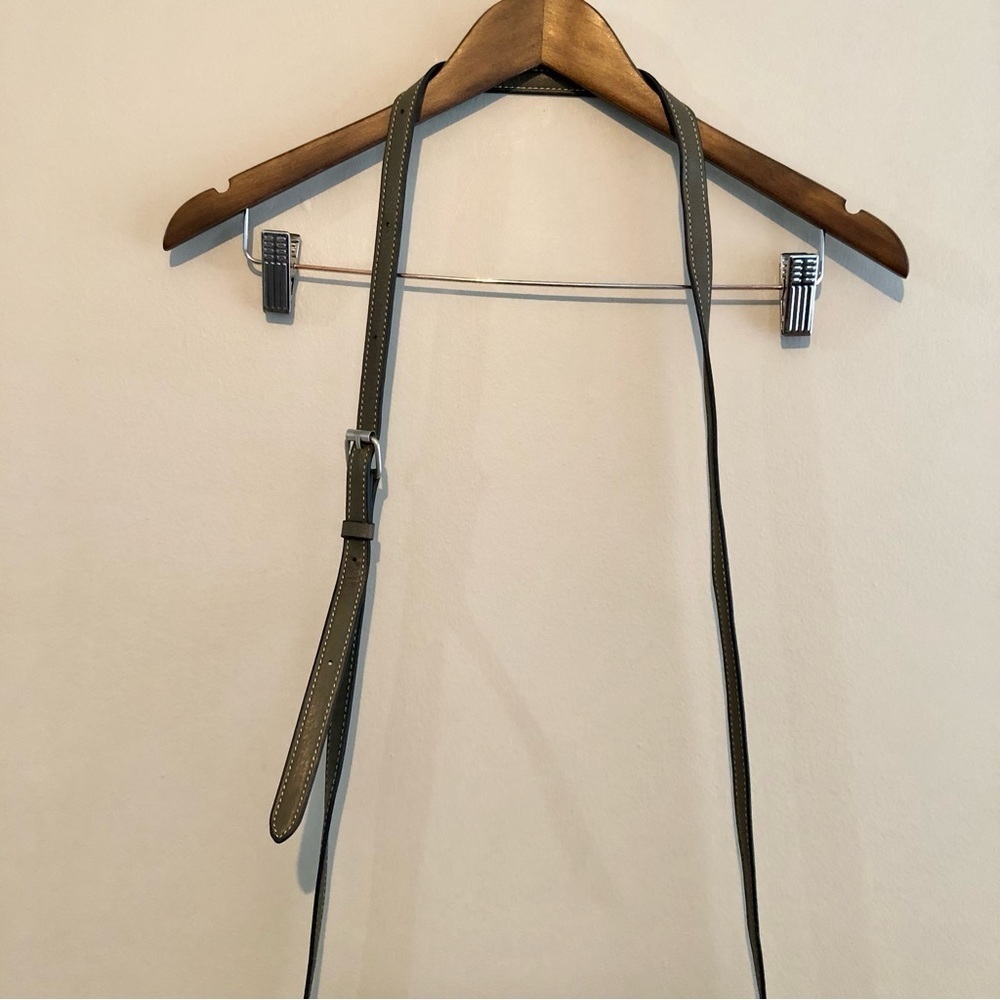 Roots Canada Olive Green Faux Leather Crossbody Bag Adjustable Strap - Picture 5 of 14